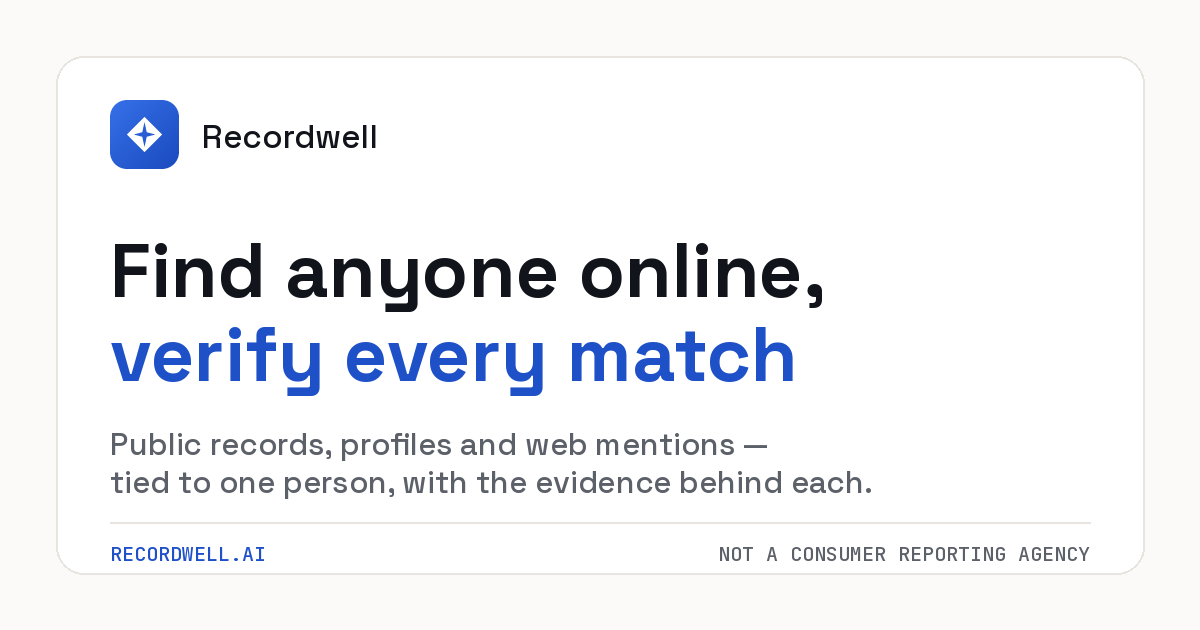 People Search by Name & Name Check | Recordwell